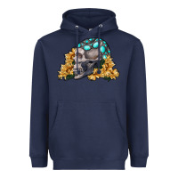Skull With Sunflowers Heavyweight Hoodie | Teevron