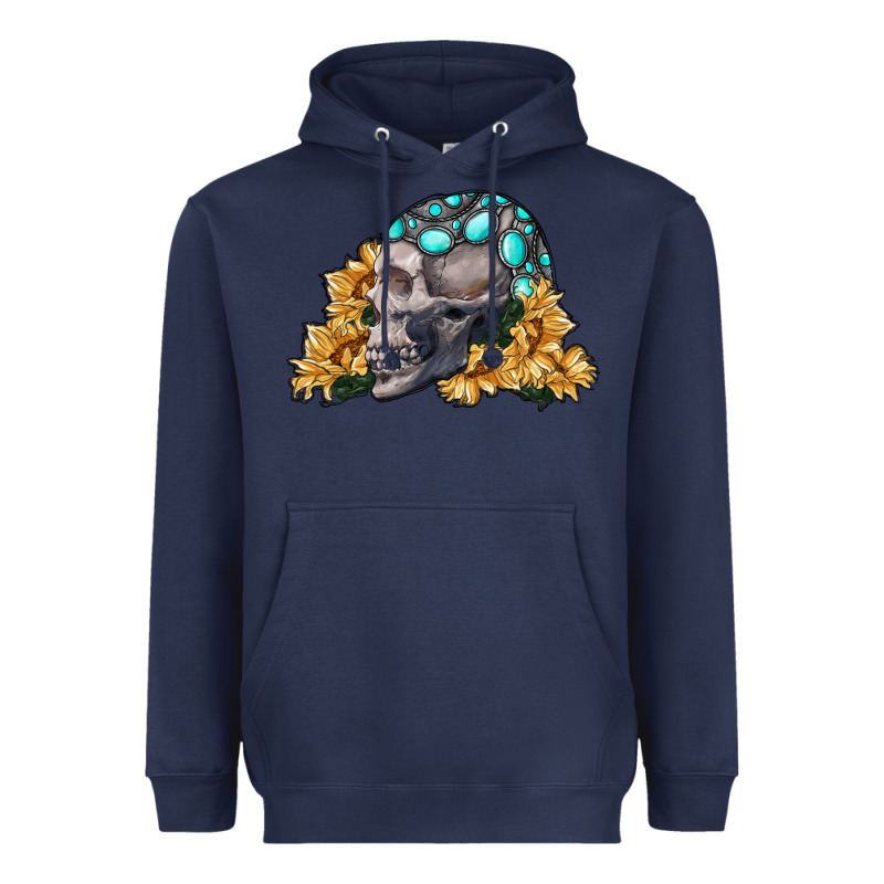 Skull With Sunflowers Heavyweight Hoodie by RanaPortraitStore | Teevron