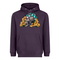 Plum skull with sunflowers Heavyweight Hoodie - RanaPortraitStore