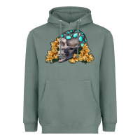 Sage skull with sunflowers Heavyweight Hoodie - RanaPortraitStore
