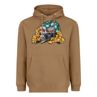 Toasted Coconut skull with sunflowers Heavyweight Hoodie - RanaPortraitStore