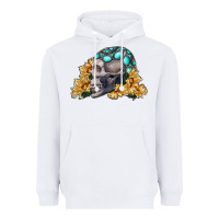 White skull with sunflowers Heavyweight Hoodie - RanaPortraitStore