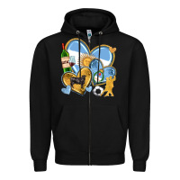 Black argentina  hearts Zipper Hoodie - texasbilliewilder