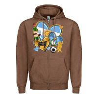 Chestnut argentina  hearts Zipper Hoodie - texasbilliewilder