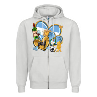 Dove Grey argentina  hearts Zipper Hoodie - texasbilliewilder