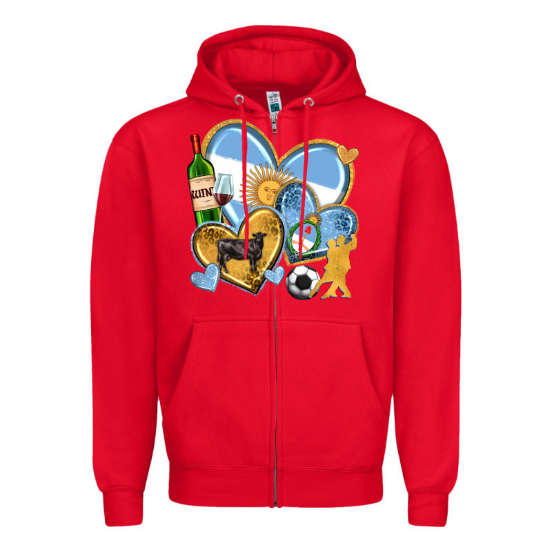 Argentina  Hearts Zipper Hoodie by texasbilliewilder | Teevron