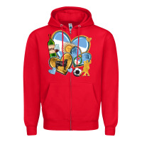 Red argentina  hearts Zipper Hoodie - texasbilliewilder