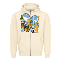 Sandshell argentina  hearts Zipper Hoodie - texasbilliewilder