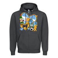 Smoke argentina  hearts Zipper Hoodie - texasbilliewilder