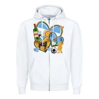 White argentina  hearts Zipper Hoodie - texasbilliewilder