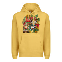 Antique Gold western gnome truck cactus sunflower Premium Hoodie - BarkalooDesign