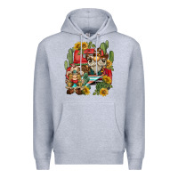 Heather Grey western gnome truck cactus sunflower Premium Hoodie - BarkalooDesign