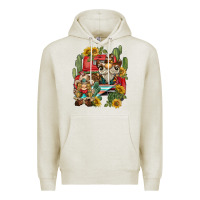 Oatmeal Heather western gnome truck cactus sunflower Premium Hoodie - BarkalooDesign
