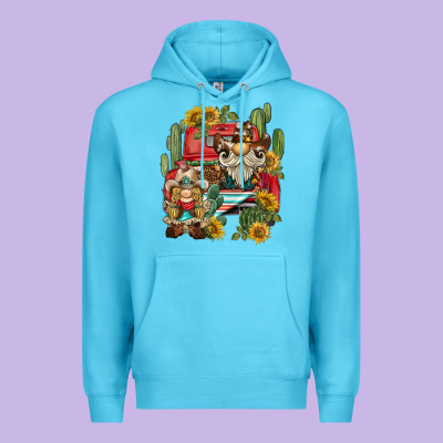 Western Gnome Truck Cactus Sunflower Premium Hoodie Designed By Barkaloodesign