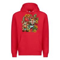 Red western gnome truck cactus sunflower Premium Hoodie - BarkalooDesign