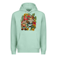 Seafoam western gnome truck cactus sunflower Premium Hoodie - BarkalooDesign
