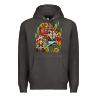 Smoke western gnome truck cactus sunflower Premium Hoodie - BarkalooDesign