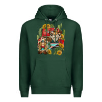 Sports Green western gnome truck cactus sunflower Premium Hoodie - BarkalooDesign
