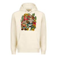 Tofu western gnome truck cactus sunflower Premium Hoodie - BarkalooDesign