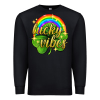 Black Lucky vibes st. patricks day Premium Sweatshirt - Neo Western