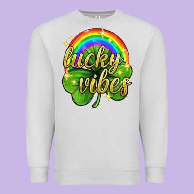 Lucky Vibes St. Patricks Day Premium Sweatshirt Designed By Neo Western