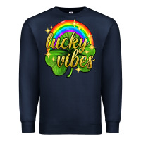Navy Lucky vibes st. patricks day Premium Sweatshirt - Neo Western