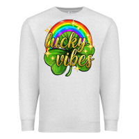 Oatmeal Heather Lucky vibes st. patricks day Premium Sweatshirt - Neo Western