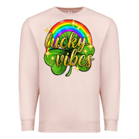 Pale Pink Lucky vibes st. patricks day Premium Sweatshirt - Neo Western