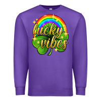 Purple Lucky vibes st. patricks day Premium Sweatshirt - Neo Western