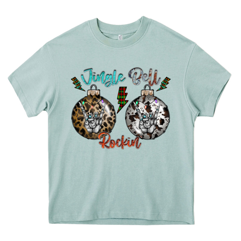 Jingle Bell Rockin Heavy Core Tee by CowhideDigitalArt | Teevron