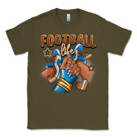 Army Green Football life afro girl sneakers Classic Tee - RanaPortraitStore