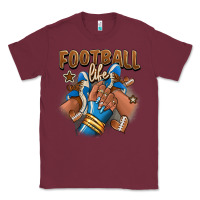 Burgundy Football life afro girl sneakers Classic Tee - RanaPortraitStore
