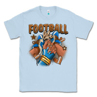 Dusty Blue Football life afro girl sneakers Classic Tee - RanaPortraitStore