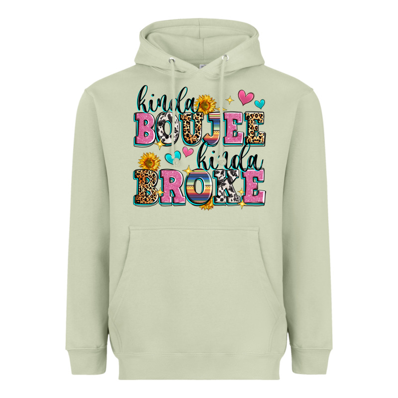 Kinda Boujee Kinda Broke Heavyweight Hoodie by Zillion Design Studio | Teevron