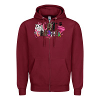 Burgundy cat groomer Zipper Hoodie - Zillion Design Studio