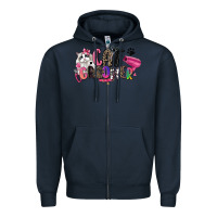 Navy cat groomer Zipper Hoodie - Zillion Design Studio
