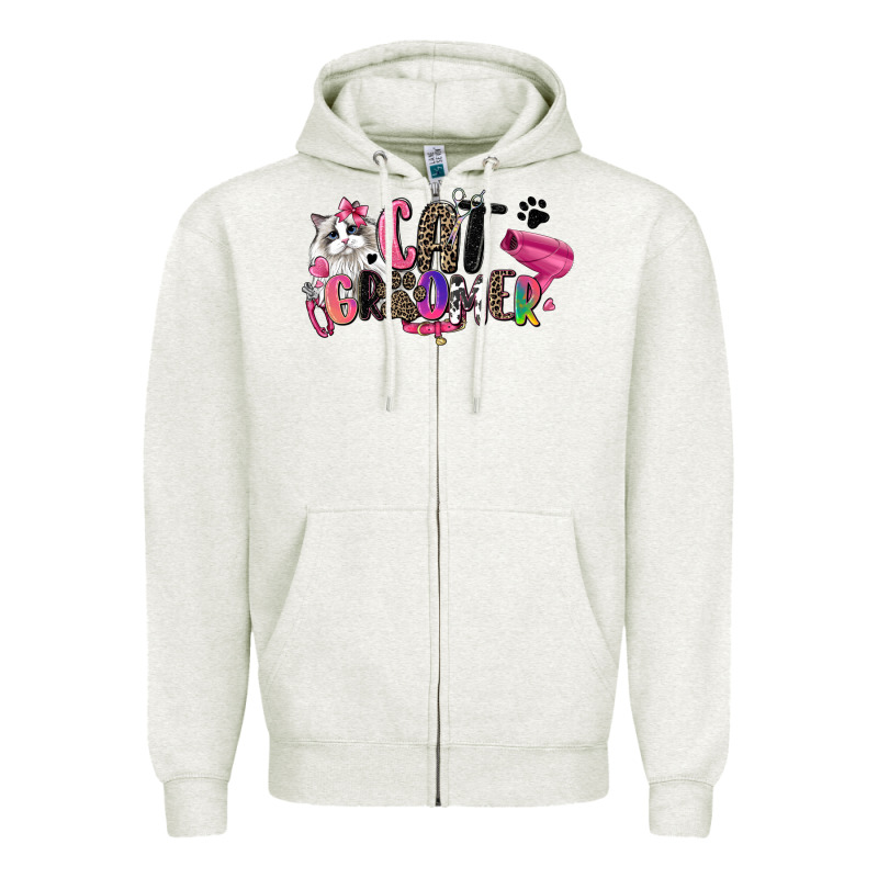 Cat Groomer Zipper Hoodie by Zillion Design Studio | Teevron