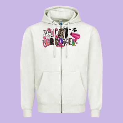 Cat Groomer Zipper Hoodie Designed By Zillion Design Studio