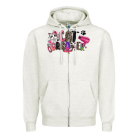 Oatmeal Heather cat groomer Zipper Hoodie - Zillion Design Studio