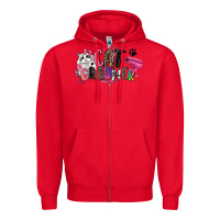 Red cat groomer Zipper Hoodie - Zillion Design Studio