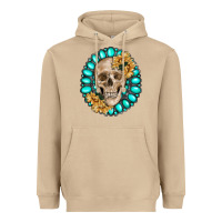Skull With Gemstone And Sunflower Heavyweight Hoodie | Teevron