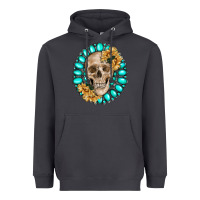 Smoke skull with gemstone and sunflower Heavyweight Hoodie - RanaPortraitStore