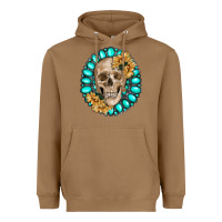 Toasted Coconut skull with gemstone and sunflower Heavyweight Hoodie - RanaPortraitStore