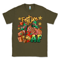 Army Green Festive af Christmas black girl sneakers Classic Tee - RanaPortraitStore
