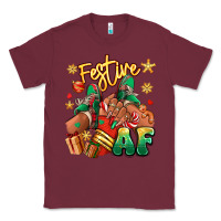 Burgundy Festive af Christmas black girl sneakers Classic Tee - RanaPortraitStore
