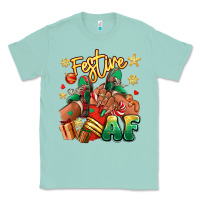 Seafoam Festive af Christmas black girl sneakers Classic Tee - RanaPortraitStore