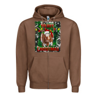 Chestnut Western Merry Christmas Longhorn Cow Zipper Hoodie - RanaPortraitStore