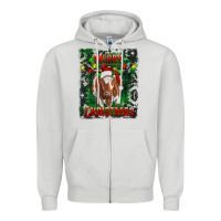 Western Merry Christmas Longhorn Cow Zipper Hoodie | Teevron
