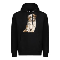 Black Shih Tzu Dog Premium Hoodie - LillyAllenDesigns