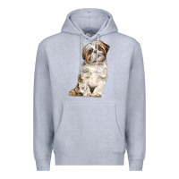 Heather Grey Shih Tzu Dog Premium Hoodie - LillyAllenDesigns